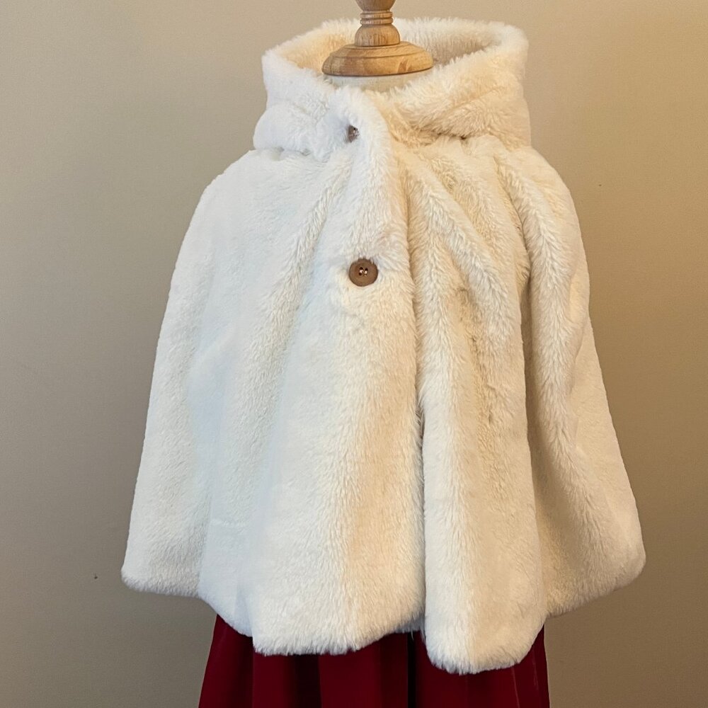 Jessica Simpson Furry Capelet with Hood